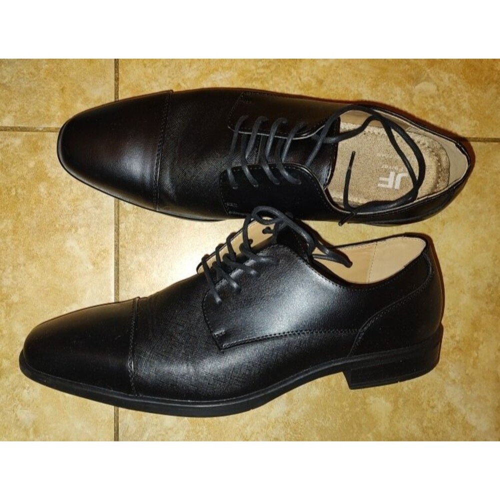 Men's in box JF J Ferrar Brody BLK W Black Dressy Shoes Size 9.5W Good condition